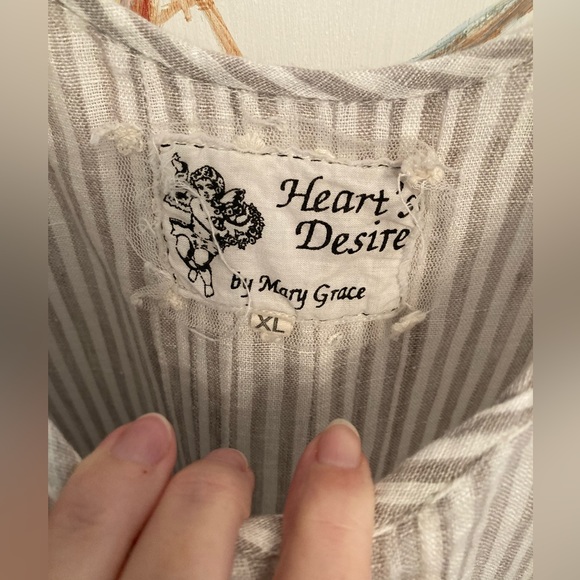 Heart’s Desire by Mary Grace XL linen striped dress - Picture 5 of 8